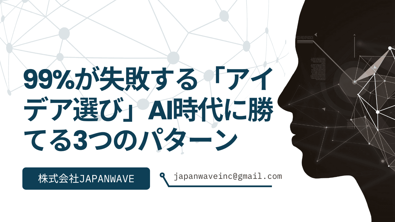 【VibeCodingAcademy】99%が失敗する「アイデア選び」AI時代に勝てる3つのパターン